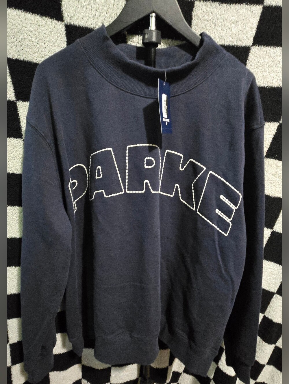 Target PARKE collab mock neck navy sweatshirt size large/xl